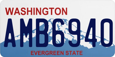 WA license plate AMB6940