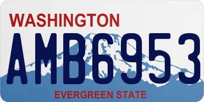 WA license plate AMB6953