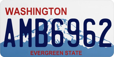 WA license plate AMB6962