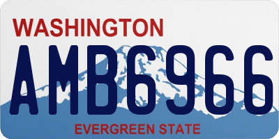 WA license plate AMB6966