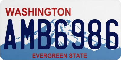 WA license plate AMB6986