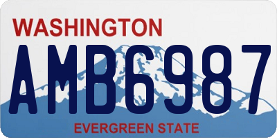 WA license plate AMB6987