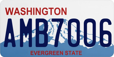 WA license plate AMB7006