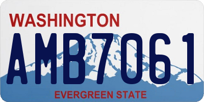 WA license plate AMB7061