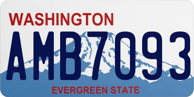 WA license plate AMB7093