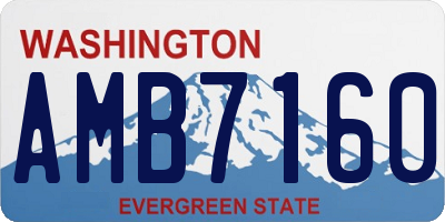 WA license plate AMB7160