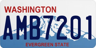 WA license plate AMB7201