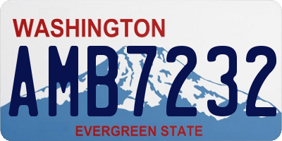 WA license plate AMB7232