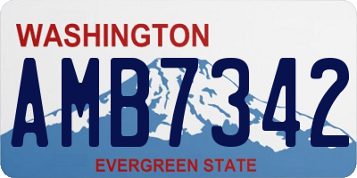 WA license plate AMB7342