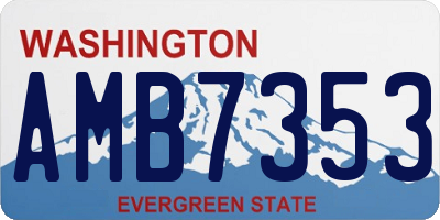WA license plate AMB7353