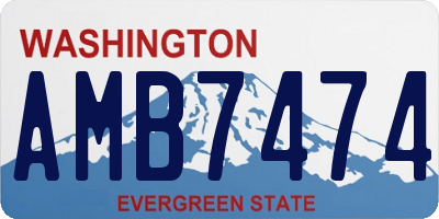 WA license plate AMB7474