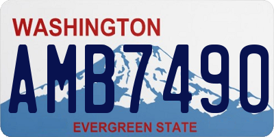 WA license plate AMB7490