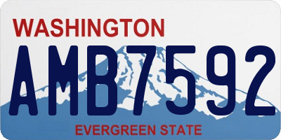 WA license plate AMB7592