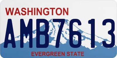 WA license plate AMB7613