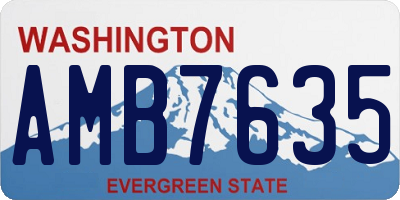 WA license plate AMB7635