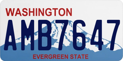 WA license plate AMB7647