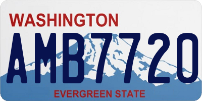 WA license plate AMB7720