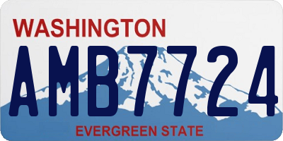 WA license plate AMB7724