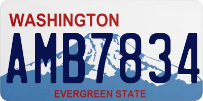 WA license plate AMB7834