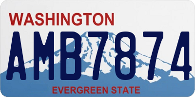WA license plate AMB7874