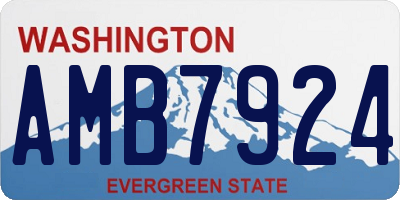 WA license plate AMB7924