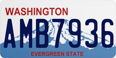 WA license plate AMB7936