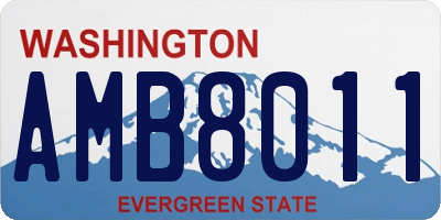 WA license plate AMB8011