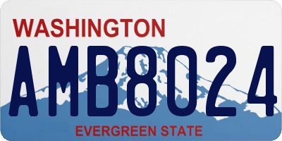 WA license plate AMB8024