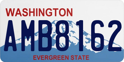 WA license plate AMB8162