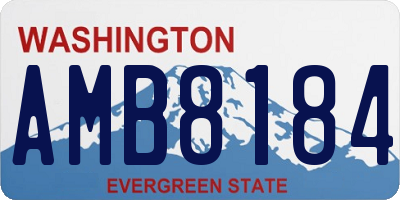WA license plate AMB8184