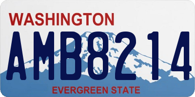 WA license plate AMB8214