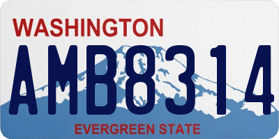 WA license plate AMB8314