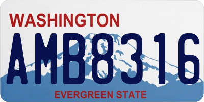 WA license plate AMB8316