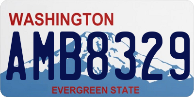 WA license plate AMB8329