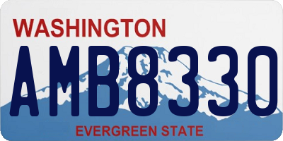 WA license plate AMB8330