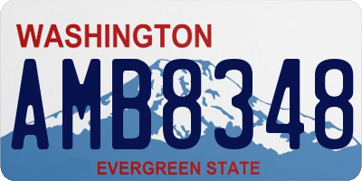 WA license plate AMB8348