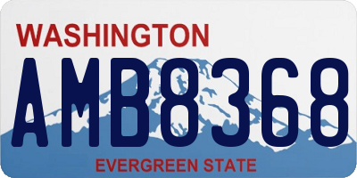 WA license plate AMB8368