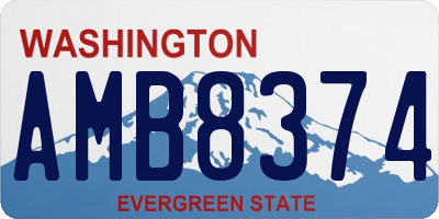 WA license plate AMB8374