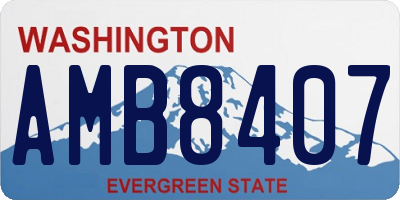 WA license plate AMB8407