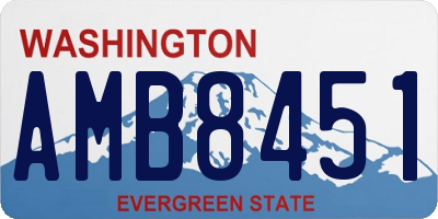 WA license plate AMB8451