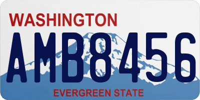 WA license plate AMB8456