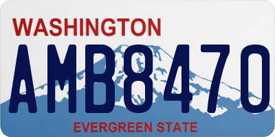 WA license plate AMB8470