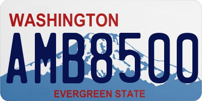WA license plate AMB8500