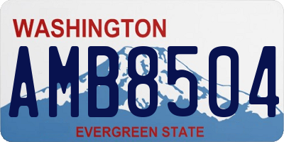 WA license plate AMB8504