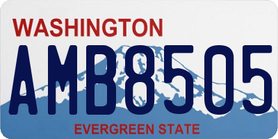 WA license plate AMB8505