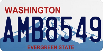 WA license plate AMB8549