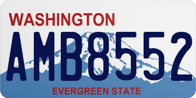 WA license plate AMB8552