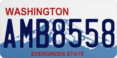 WA license plate AMB8558