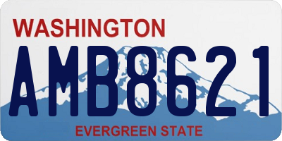 WA license plate AMB8621