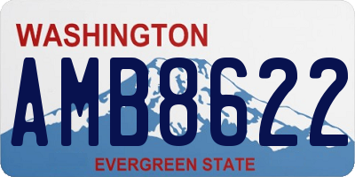 WA license plate AMB8622